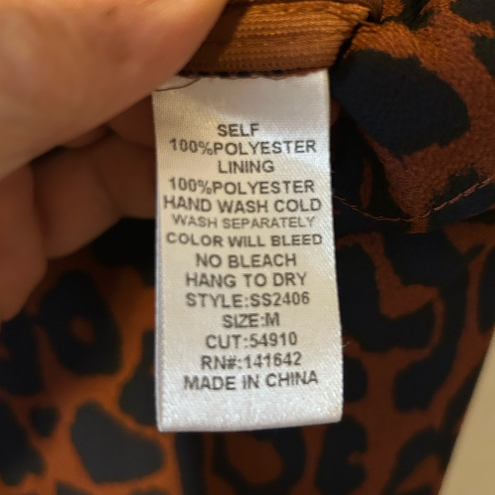She + Sky | Brown Leopard Print Dress | Size Medium - Picture 5 of 7